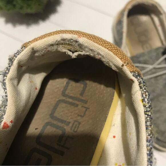 Hey Dude Wendy Slip On Shoes Sneakers‎ Gray Mustard Mix Women’s Size 7 - Picture 4 of 7